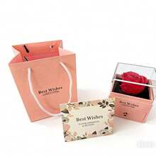 1pc Romantic "I Love You" In 100 Languages Projection Stone Necklace, Rose Flower Gift Box, Eternal Flower Single Flower Gift Box Necklace Jewelry Pendant Drawer Gift Box - Silver Necklace - View 3