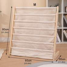 1pc Wooden Bookshelf | Multi-Tier Book Storage Rack, Minimalist Drawing Book Organizer, Floor Magazine Rack, Solid Wood Material, Freestanding, Pine Wood Finish, Natural Wood Color - Multicolor - View 4