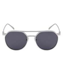 1 par de gafas de metal con doble puente, estilo vintage y de moda, adecuadas para el uso diario, sesiones fotográficas y viajes a la playa