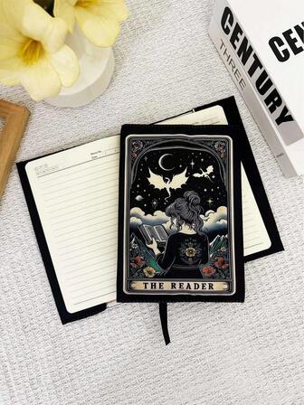 ปกหนังสือ A5 ลายท้องฟ้าเต็มไปด้วยดวงดาวสำหรับสาวนักอ่าน - ชุดไดอารี่พร้อมภาพประกอบขำขัน ซักได้ด้วยมือหรือเครื่องซักผ้า ปลอกเก็บของอเนกประสงค์สำหรับอุปกรณ์สำนักงานและเครื่องเขียน ปกหนังสือน่ารัก ที่ใส่สมุดโน้ต ปกแพลนเนอร์ A5 มาพร้อมของตกแต่ง