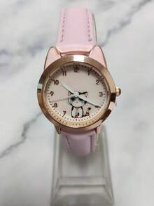 1块学生可爱卡通防水防震石英模拟手表 - 粉色 - 查看 5