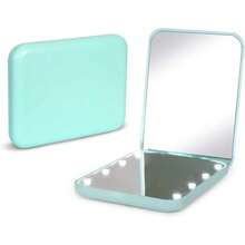 Kintion - Pocket Mirror LED Mirror With 1X/3X Magnification Compact Mirror With Light Handheld Folding Pocket Mirror Compact Mirror With Light For Gift Pink Color. - Cian - View 3
