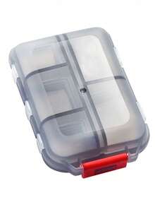 1 pièce Boîte à pilules de voyage pliable portable avec 10 compartiments, boîte de rangement compacte pour médicaments, bijoux, accessoires, convient pour le sac de voyage ou l'utilisation dans la poche - Multicolore - Voir 12