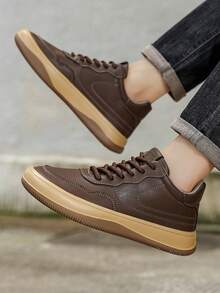 New Fashionable Versatile Casual Sneakers, Comfortable Retro-Style British Casual Shoes - Khaki - View 3