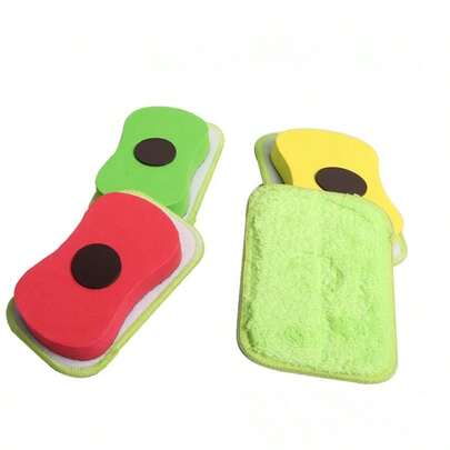 1/4个可重复使用的黑板擦，磁性白板擦，干擦擦，适用于粉笔痕迹，家居办公用品