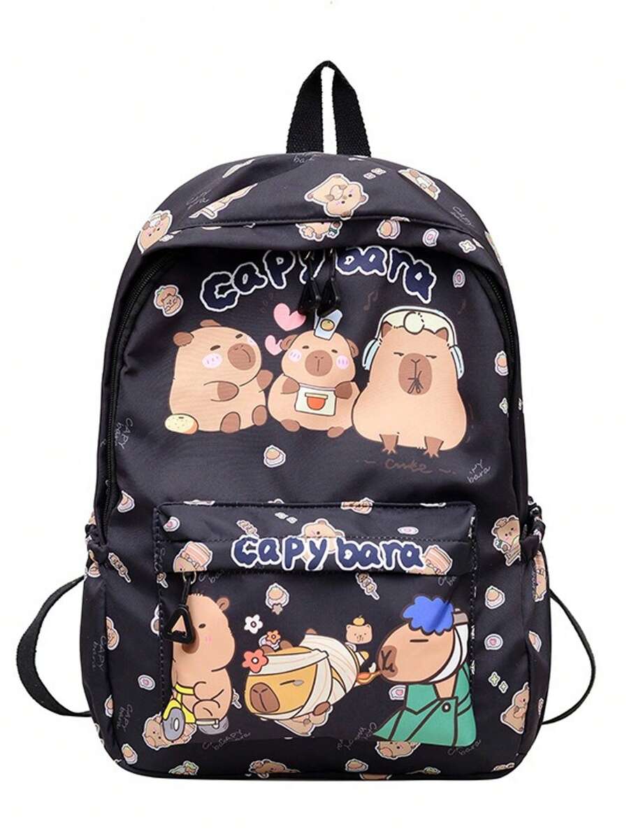 Mochila Infantil De Capibara Tipo Caricatura Para Niños 25 x 11 x 30 cm - Multicolor - Ver 1