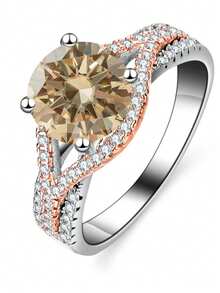 1pc 925 Sterling Silver 2ct Moissanite Engagement/Wedding Ring Jewelry For Women, Daily/Party Wear, With GRA Certificate And Gift Box - Total 2CT Per Piece - View 10