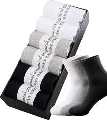Jueshanzj calcetines de vestir unisex anti-olor Crew Athletic Socks, Calcetines Four Seasons Black2+White2+Grey2, Talla única - 1 - Ver 1