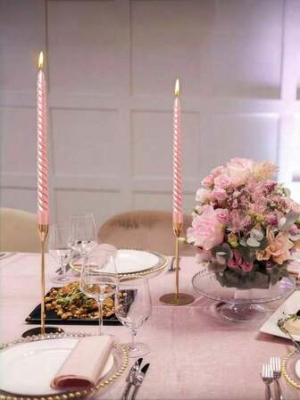 4st/8st rosa koniska ljus, eleganta middagsljus, bröllopsljus, dekorationsljus för middag med levande ljus, dekorationsljus för fest och sammankomster, dekorationsljus för bröllop, rumsdekorationsljus, heminredningsljus. Julklappar, festpresenter, examenspresenter, födelsedagspresenter, brudtärnegåvor.