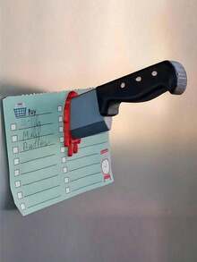 Funny Knife-Shaped Fridge Magnet, 3D Interesting Axe Fridge Magnet, Flying Knife Decor, Unique Gift For Home, Office, Fridge, Locks, Cabinet Metal Surfaces - Multicolor - View 2