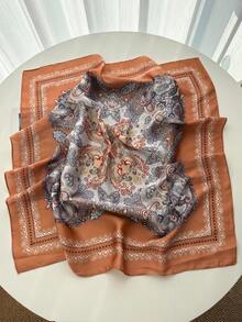 1 chiếc khăn bandana in họa tiết hình học dành cho nữ, băng đô lụa, khăn quàng cổ, thích hợp sử dụng hàng ngày. - Nhiều màu - Xem 2