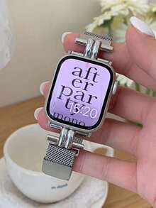 1 chiếc dây đeo đồng hồ bằng thép không gỉ màu bạc thời trang, tương thích với Apple Watch SE, Series 11/10/9/8/7/6/5/4/3/2/1, dây đeo từ tính cao cấp có thể điều chỉnh, phụ kiện thay thế cho vỏ đồng hồ 38mm 40mm 41mm 42mm 44mm 45mm 46mm 49mm - Bạc - Xem 6