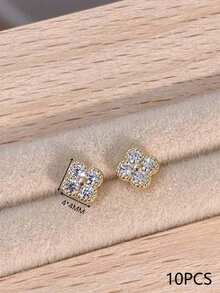 10件装奢华优雅闪亮美甲装饰品、美甲贴纸、女士美甲配件