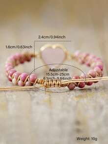 1PC Boho Natural Emperor Stone Love Bracelet With Adjustable Double Layer Winding Bracelet - Style 4 - 查看 10