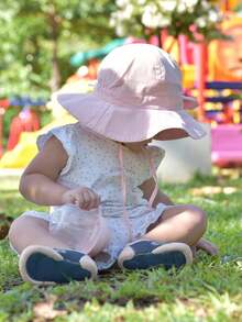1pc Baby Girl Sun Hat, Toddler Summer Beach Hat, Wide Brim, UPF50+ - 1PC - View 8