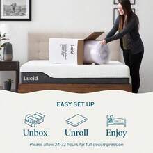 - Colchoneta de Memory Foam con Infusión de Lavanda - Sobrecolchón Ventilado de 7.5 cm - Topper para Colchón Refrescante - Sensación Suave y Acolchada - Alivia Puntos de Presión - Matrimonial - Multicolor - Ver 2