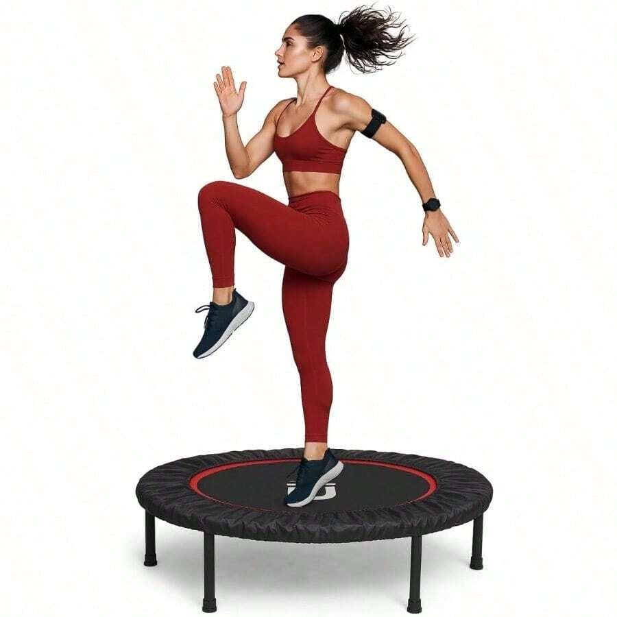 Trampolín Fitness 101 cm Brincolín para Adultos con 32 Resortes 6 Patas Antiderrapantes y Capacidad 100 kg - Multicolor - Ver 1