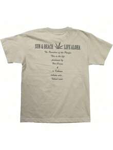 [Inco Com] One-Piece T-Shirt With Life Aloha Pattern On The Back - 白色 - 查看 11
