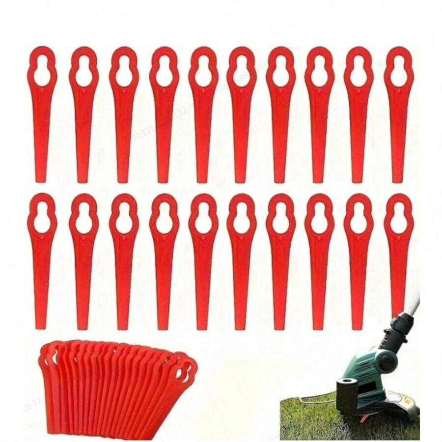 5/20/30/50 Pcs Outdoor Garden Supplies, Power Tool Accessories, Replacement Blades For Lawn Mowers, Plastic Gourd-Shaped Blades, Suitable For Yard Lawn Garden Mowers, Garden Lawn Trimmer Mower Accessories Tools, Garden Decorations Outdoor Needs - Multicolor - View 1