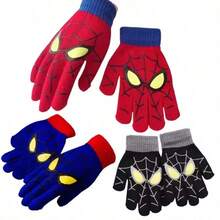 Spiderman Winter Children's Warm Gloves Marvel Anime Cartoon Knitted Gloves Cute Decoration Kids Christmas Gifts 5-10Y