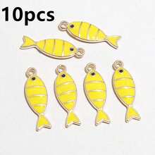 10pcs 23x7mm Enamel Fish Charms Pendant DIY Jewelry Making Accessories Findings For Earrings Necklace Bracelets - Fish - View 10
