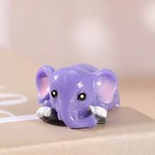 4pcs Resin Elephant Figurine Set, Miniature Animal Statues For Home Decor, Fairy Garden, Terrarium, Sand Table & DIY Micro-Landscaping - Multicolor - View 8
