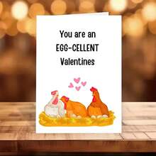 你真是太棒了！创意情人节贺卡，三只母鸡孵蛋设计，送给妻子/丈夫/男友/女友的情人节礼物，高品质贺卡，附信封（12x17厘米）/（4.72x6.7英寸） - 彩色 - 查看 3