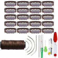 30pcs Needle And Thread Set Professional Hair Extension Tools 5Pcs Curved Needle With 1pc Threads For Making Wig DIY Hand Sewing Hair Weave Extension - Multicolor - View 1