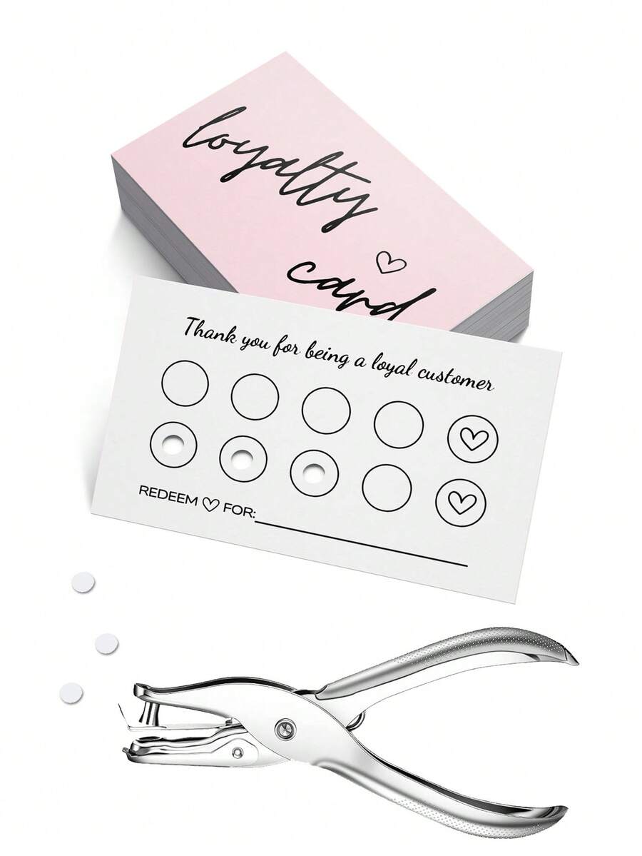 50pcs Loyalty/Reward Cards - 5-10 Stamps Reward System, Suitable For Retail Stores, Cafes, Hair Salons And Small Businesses - Multicolor - View 1