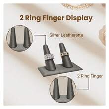 Box Silver Leatherette Jewelry Ring Finger Display3.62x2.12x2.25 Inches With Square Base - Ring Holder Organizerfor Selling Or Personal Use - Display Stands For Rings - Multicolor 767 - View 2