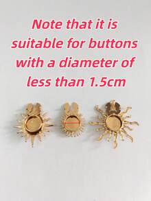 1件 2026新款优雅时尚欧美品质袖扣，款式多样，包括太阳形、花朵形镶嵌白贝壳设计、金色圆形、雌蕊形树脂珍珠设计、圆形人像、蝎子图案等，以及更多其他款式。高端女士配饰，适合派对、商务、正式晚宴、日常搭配等多种场合。手工油画，难免存在细微瑕疵，请放心购买。适用于直径1.2/1.5厘米的纽扣。 - 彩色 - 查看 7