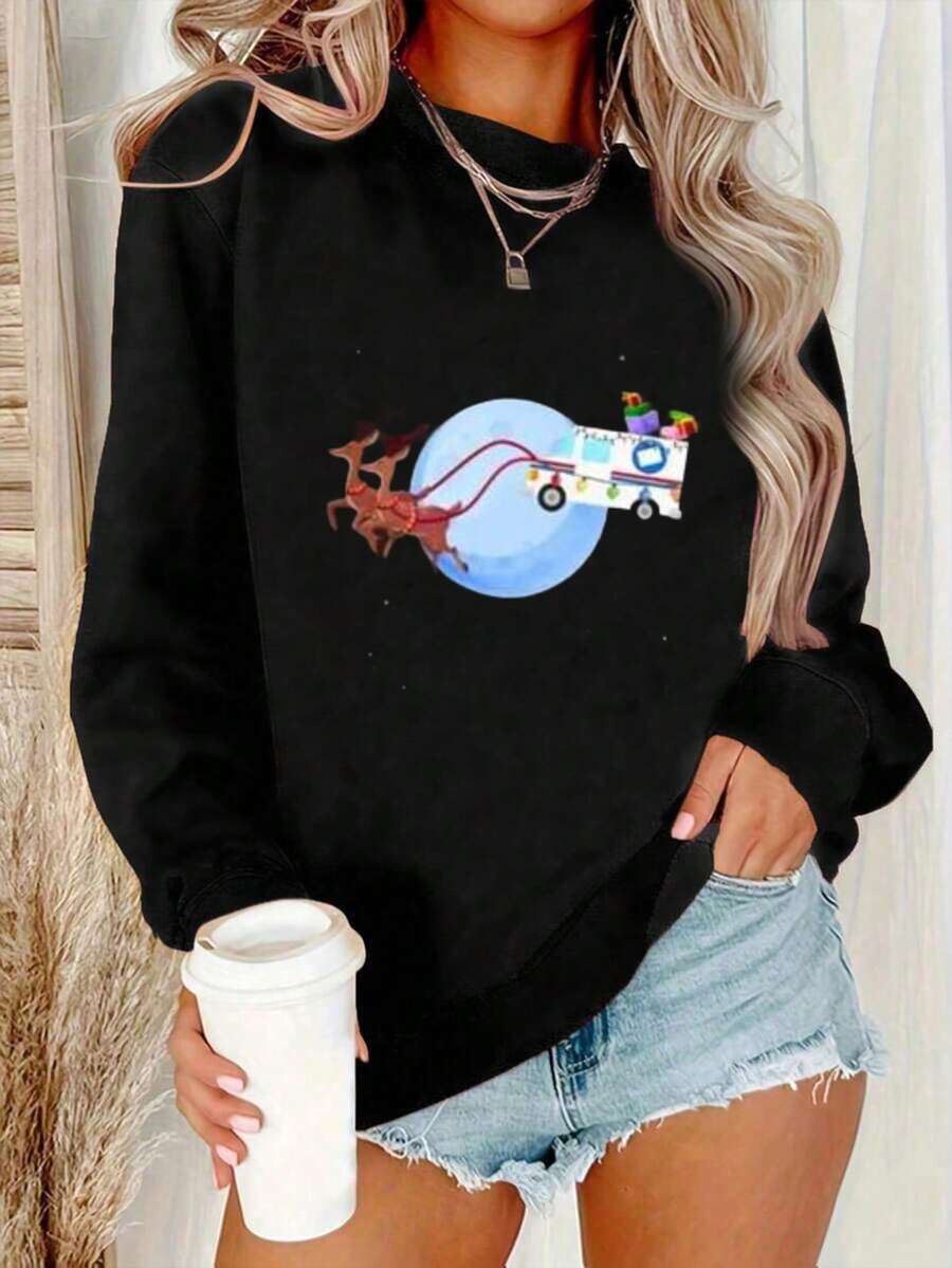 Postal Worker Christmas Mail Truck Funny Mailman Gift Pullover Hoodie - Comfort Meets Style - Best Gifts For Men Women Dad Mom Sister Brother Friends,Fall Hoodies,Men's Fall Clothes,Street Wear,Halloween,Mens Hoodies,Y2k Clothes,Jesus Hoodie,Thanksgiving Day,Nightmare Before Christmas,Christmas - Black - View 1