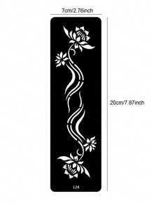 Haina Template Haina Hand Drawn Tattoo Hollow Template Minimalist Elegant Mandala Flower Geometric Pattern Haina Bridal Lace Stickers Suitable For Hands, Feet, Shoulders, Neck, Clavicles Semi Permanent Fake Tattoo Stickers 1 Pack - Black - View 11