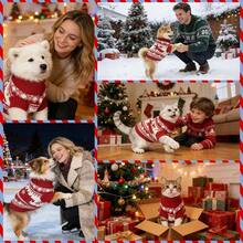 Suéter de Punto Trenzado para Perro Sueter Navidad para Perros pequeños Tejido PuntoRopa para Clima frío con patrón Copo Nieve Ropa de Punto clásica para Perros pequeños y medianos Large - Rojo - Ver 6