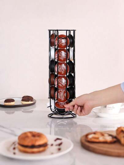 1PC Coffee Capsule Holder Rack – Electroplated Display & Storage Stand For Pods – Office, Kitchen & Cafe Counter Organizer