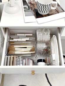 12pcs/6pcs/4pcs/2pcs Drawer/Desktop Makeup Organizer Box, Transparent Vanity Organizer Box, Anti-Slip Multi-Layer Jewelry & Small Items Storage Box, Elegant Organizer Box - Transparent - View 7