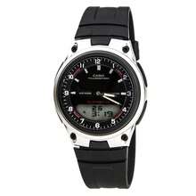 Casio AW80-1A Men's Forester Sports Illuminator Ana-Digi Telememo Databank Black Dial Watch - màu đen - Xem 1