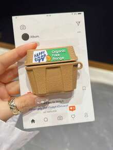 1个可爱蛋盒造型硅胶蓝牙耳机保护套，兼容 1/2/3/4/Pro/Pro2，时尚耳机保护套 - 彩色 - 查看 2