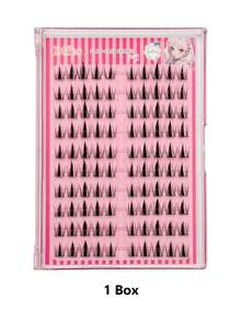 Asiteo 100片C型卷翘自粘簇状假睫毛，无需胶水，DIY单根嫁接睫毛，自然柔软动漫风格，分段式假睫毛，适合日常使用 - C - 查看 7