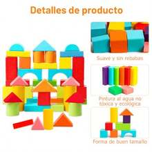zxr Juguete Bloques de Construcción 40 Piezas Bloques Apilables Diferentes Formas - Juguetes Educativos Actividad y Desarrollo Temprano - Juguetes STEM Creativos Regalo para Niños y Niñas Regalos Navidad121 - como en la foto - Ver 2
