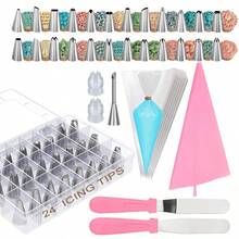 50pcs Cake Decorating Tools - Icing Piping Nozzles, 20pcs Disposable Piping Bags & 1pc Silicone Piping Bag, Spatula, Butter, Frosting, Cheese, Bread, Dough, Pastry, Dessert DIY Kitchen Gadgets, Perfect Gift For Baking Lovers - Multicolor - View 10