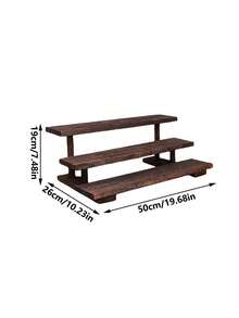 1pc Retro Niche Wooden Multi-Layer Desktop Storage Rack, Ins-Style High-End Perfume & Cosmetics Organizer Rack, Vanity Table Organizer, Entryway Tabletop Miscellaneous Storage Rack. Suitable For Entryway, Desk, Vanity, Dorm, Office. - Multicolor - View 8