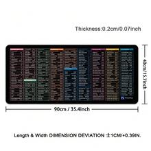 1 件装游戏桌垫 - 大型办公鼠标垫、PS 作弊表桌垫、PC 办公电子表格键盘垫、返校礼物 - 彩色 - 查看 15