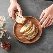 Nordic Minimalist Wooden Serving Tray, Made Of Solid Hardwood, Built-In Cup Holders/Dipping Sauce Compartments - No Assembly Required, Dishwasher - Suitable For Home, Restaurant, Wedding, Picnic Party, Patio, Catering - For Cheese, Appetizers, Steak, Desserts - Can Be Used As A Service Tray, Tiered Ramadan Decor Tray, Restaurant Serving Platter, Rustic Wooden Platter, Charcuterie Board, Kitchen Accessory - Brown - View 11