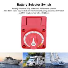 Chiwe Interruptor Selector de Batería Dual Circuito 12V \/ 24V para Barcos y Casas Rodantes, Rojo, Manual, IP65 - negro - Ver 2