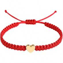 Handmade Red String Bracelet,14K Gold Plated Adjustable Braided Jewelry With Good Luck Amulet And Protection Meaning, Perfect To Couples, Sisters And Friends Christmas Gift Valentine's Day Gifts - 紅色-01 - 查看 11