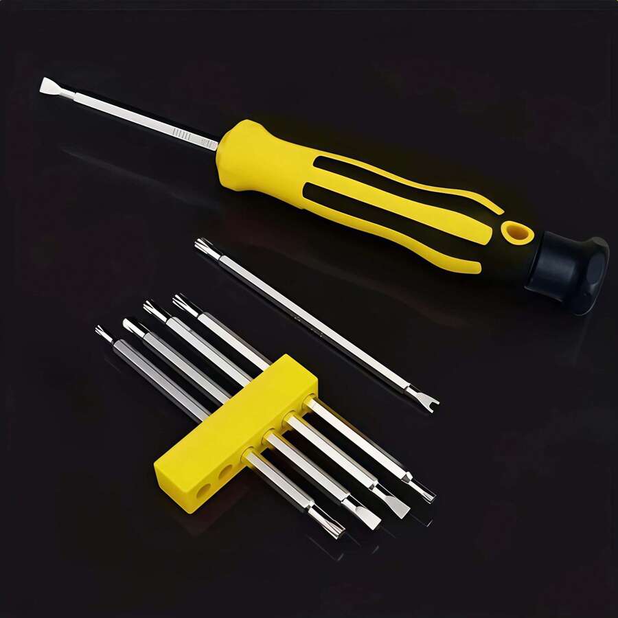 7pcs/Set Car Repair Tool Cross Shaped Plum Blossom Y-Shaped U-Shaped Mobile Phone Telecommunication Repair Tool Screwdriver 6-In-1 Multi-Purpose Screwdriver Set