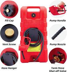 Bidón de Combustible de 57 Litros con Bomba y Ruedas, para Uso con Gasolina y Diésel - Rojo - Ver 7