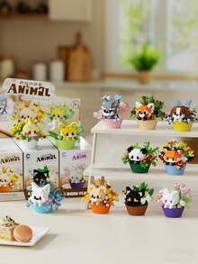11 piezas Bloques de construcción de partículas micro con lindos animales y series de postres, hechos de ABS, rompecabezas de ensamblaje, combinación de modelos de animales y postres, diseño creativo, ensamblaje de partículas micro, empaque en caja de regalo, ideal para exhibición de escritorio, colección y regalos para Navidad/Halloween/Cumpleaños - Multicolor - Ver 3