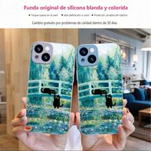 1 pieza Funda protectora de teléfono con Diseño De Gatos Negros En Puente con cristal de imitación chapado en lujo, a prueba de golpes,Protección completa contra caídas, resistencia a impactos y prevención de rayaduras, compatible con  17/17 Air/17 Pro/17 Pro Max, 16, 16 Pro, 16 Plus, 16 Pro Max, 15, 14, 14 Pro Max, 13, 12, 11,Galaxy A55/A54/S23 Ultra/S22 Ultra/S23,Cristal Realista de Alta Definición,diseño creativo y de moda para hombres y mujeres" - Plateado - Ver 2